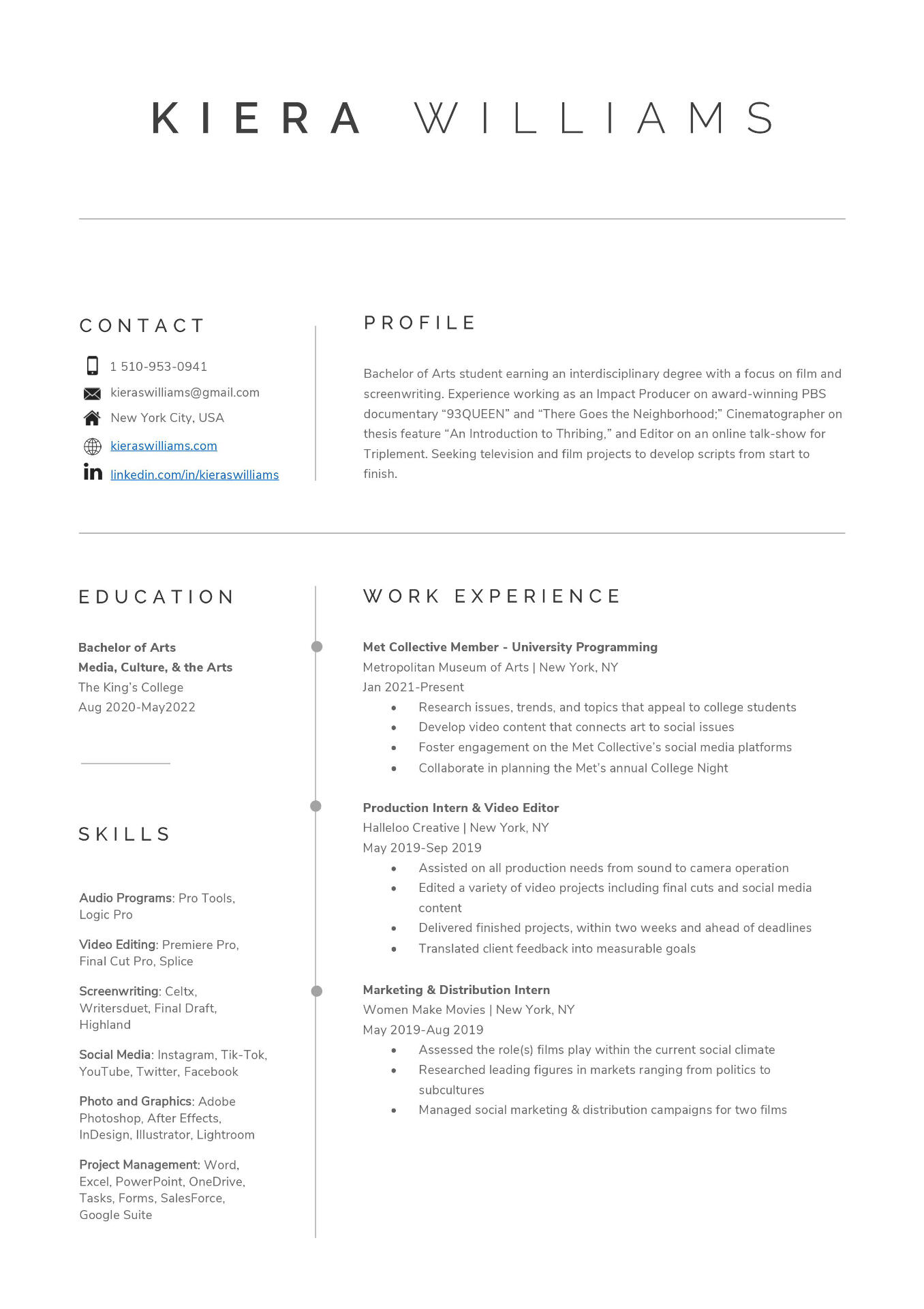 Resume / CV